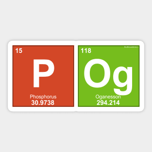 POG - Gamer Emote Meme - Periodic Table Design Sticker